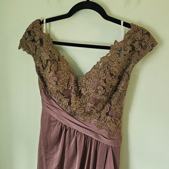 Jade by Jasmine Mocha Gown Special Occasion Bridesmaid Prom Cocktail Dress - Picture 6 of 16